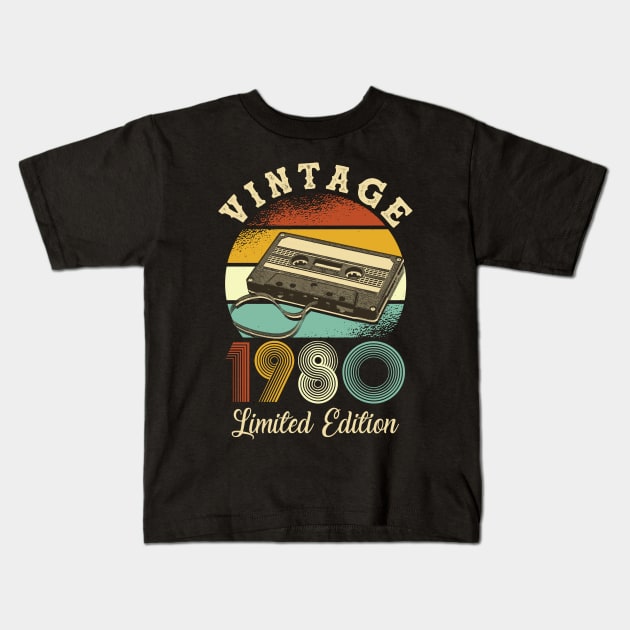 Vintage 1980 Kids T-Shirt by Cooldruck
